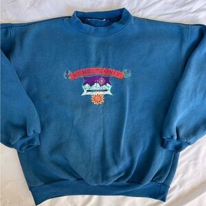 Vintage Members Only Blue Sweatshirt with Vibrant Logo